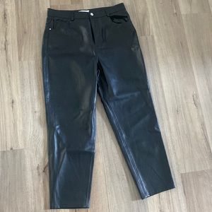 Zara straight leg leather pants